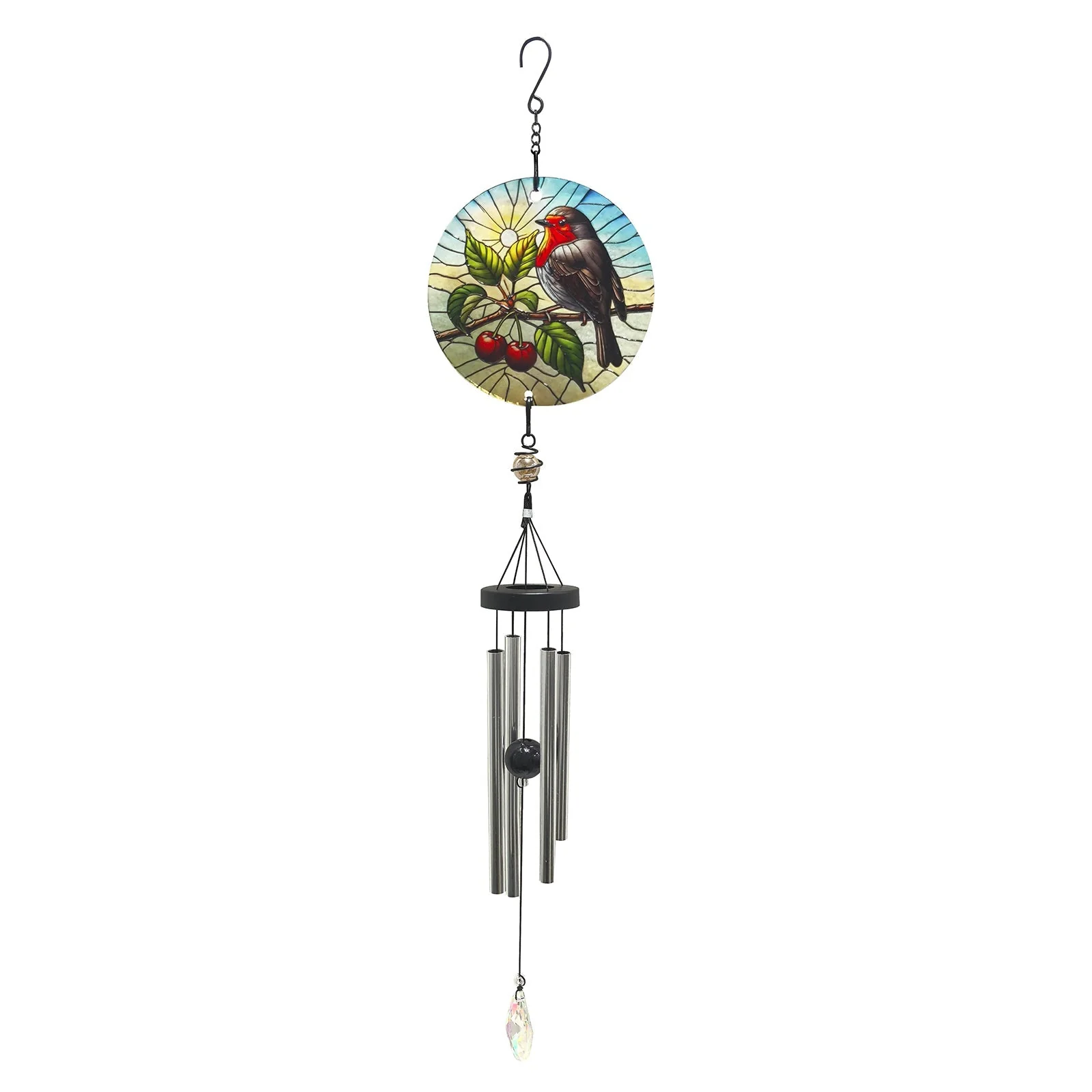 Glass Suncatcher Windchime - Robin - Image 2