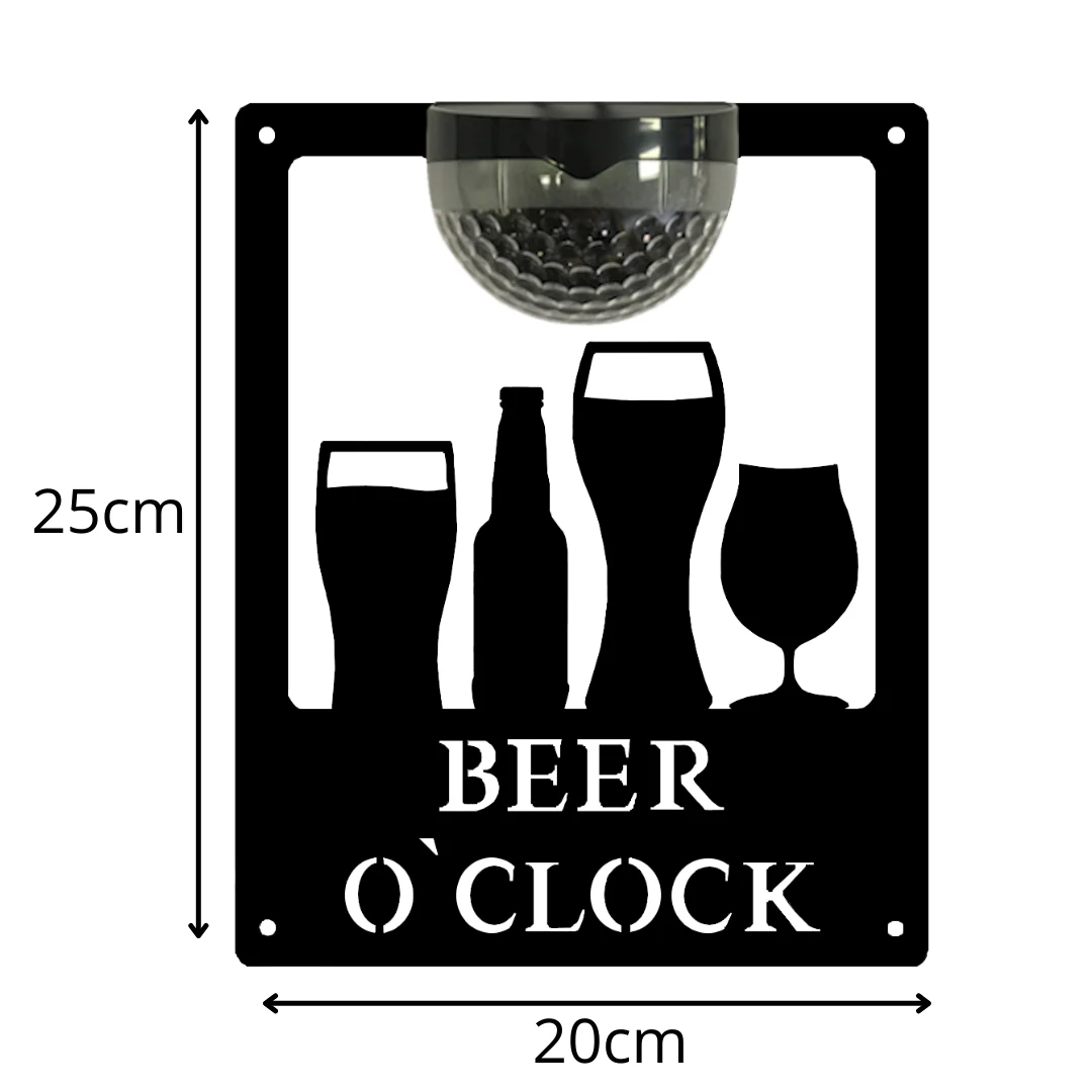 Beer O'Clock Sign with Solar Powered Light - Image 13