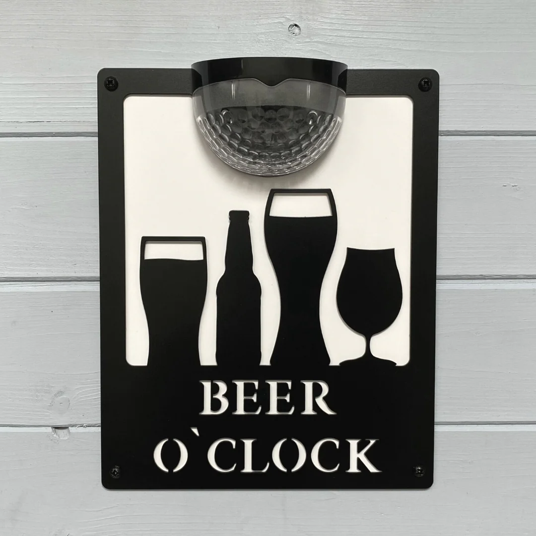 Beer O'Clock Sign with Solar Powered Light - Image 3