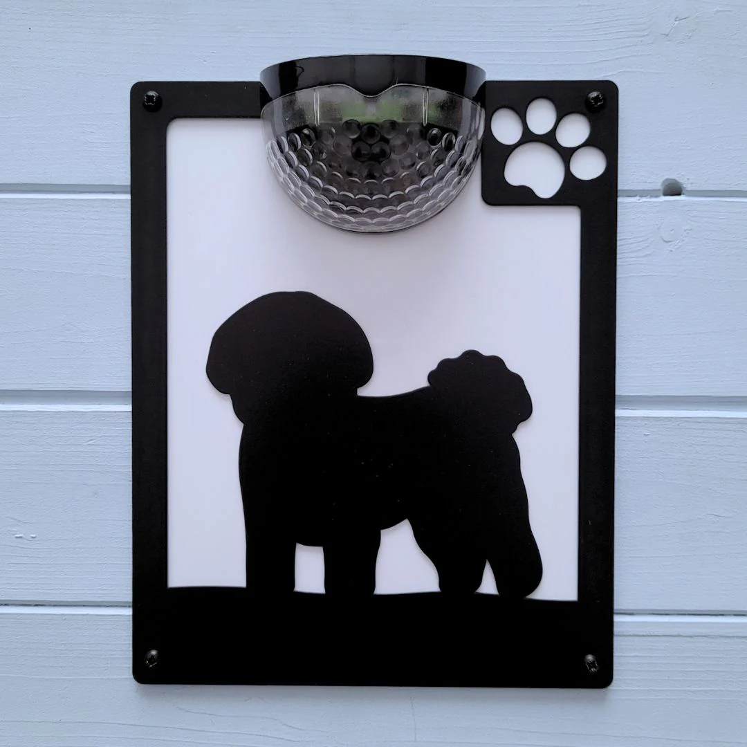 Bichon Frise Dog Solar Light Wall Plaque - Image 3