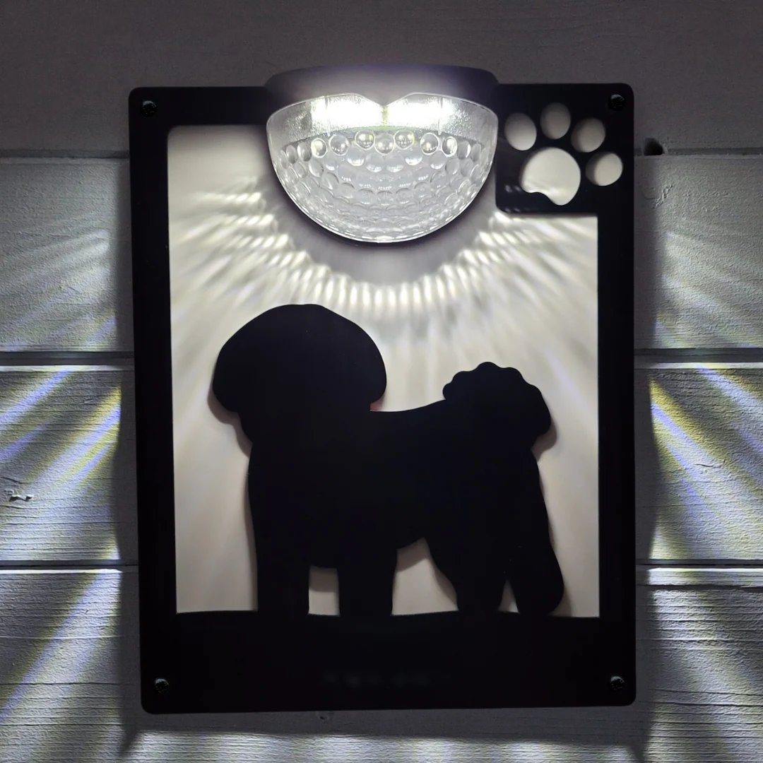 Bichon Frise Dog Solar Light Wall Plaque - Image 4