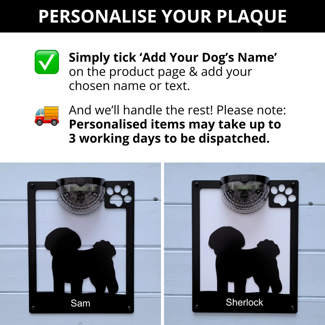 Bichon Frise Dog Solar Light Wall Plaque - Image 6