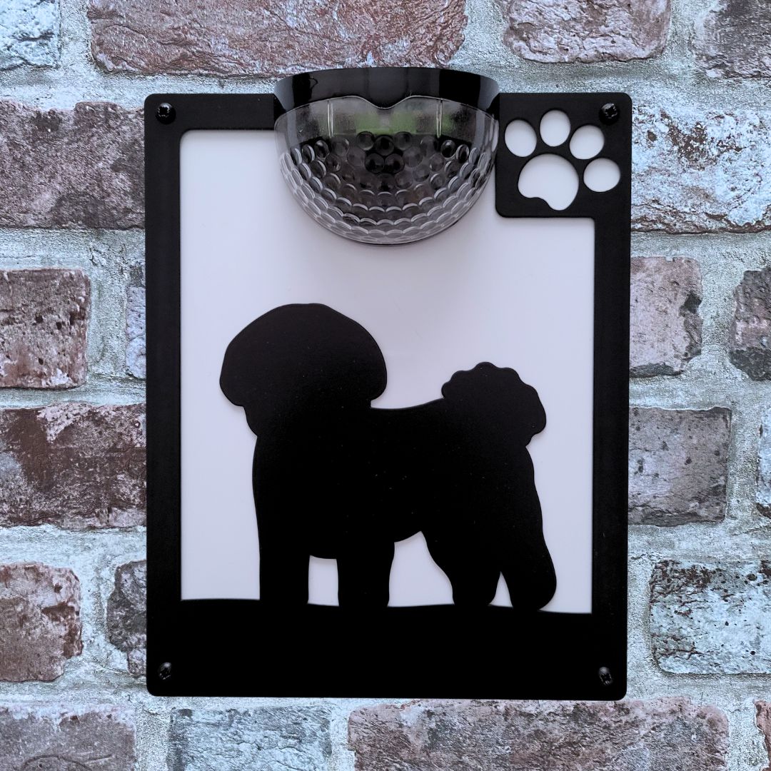 Bichon Frise Dog Solar Light Wall Plaque - Image 7