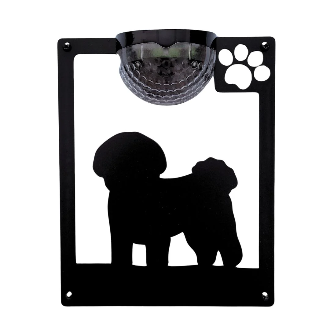 Bichon Frise Dog Solar Light Wall Plaque - Image 9