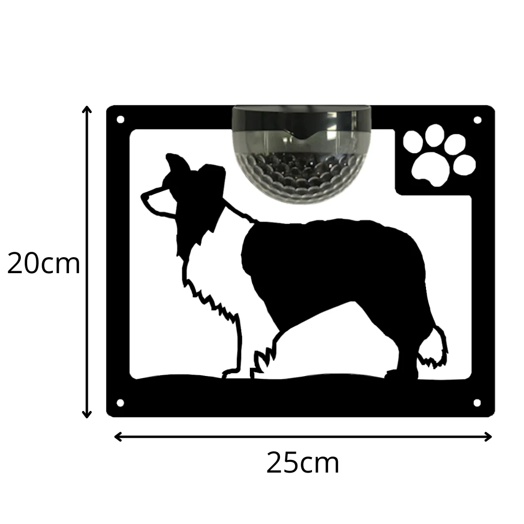 Border Collie Dog Solar Light Wall Plaque - Image 12