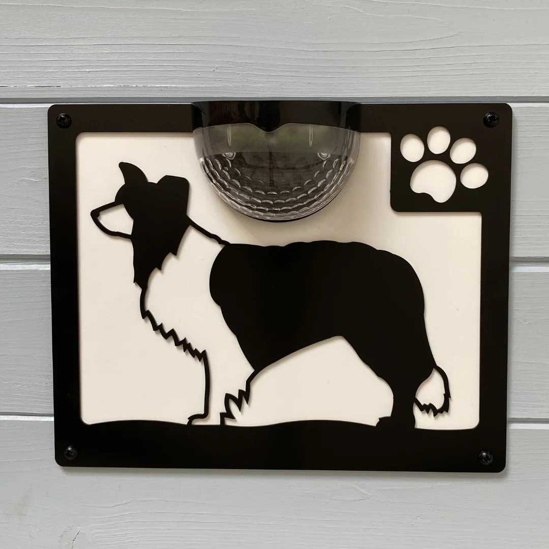 Border Collie Dog Solar Light Wall Plaque - Image 9