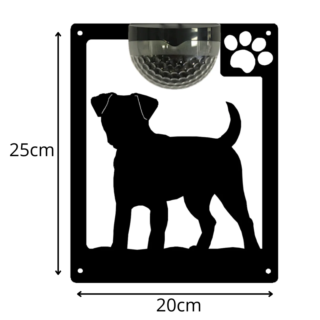 Border Terrier Dog Solar Light Wall Plaque - Image 9