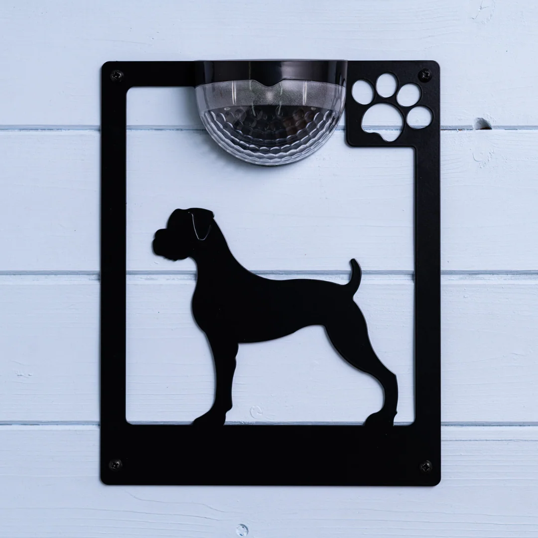 Boxer Dog Solar Light Wall Plaque - Image 3