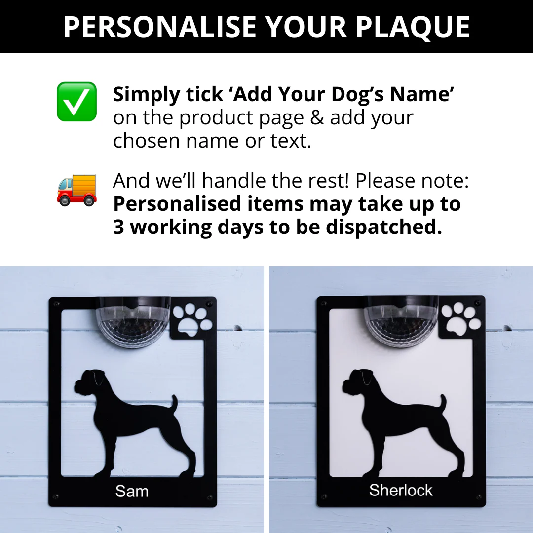 Boxer Dog Solar Light Wall Plaque - Image 6