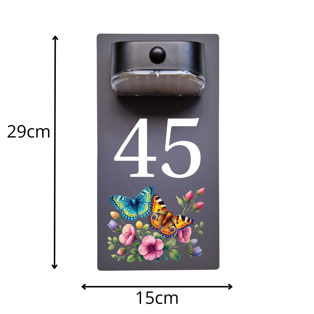 Butterfly Motion Sensor Solar House Number Sign - Image 9