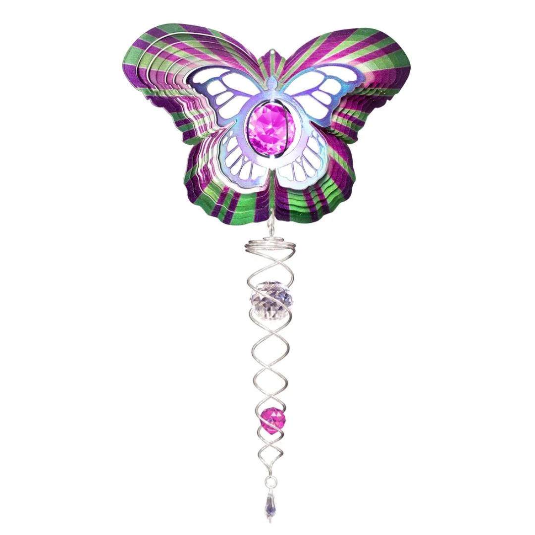 Butterfly Crystal Wind Spinner with a Crystal Tail - Image 2