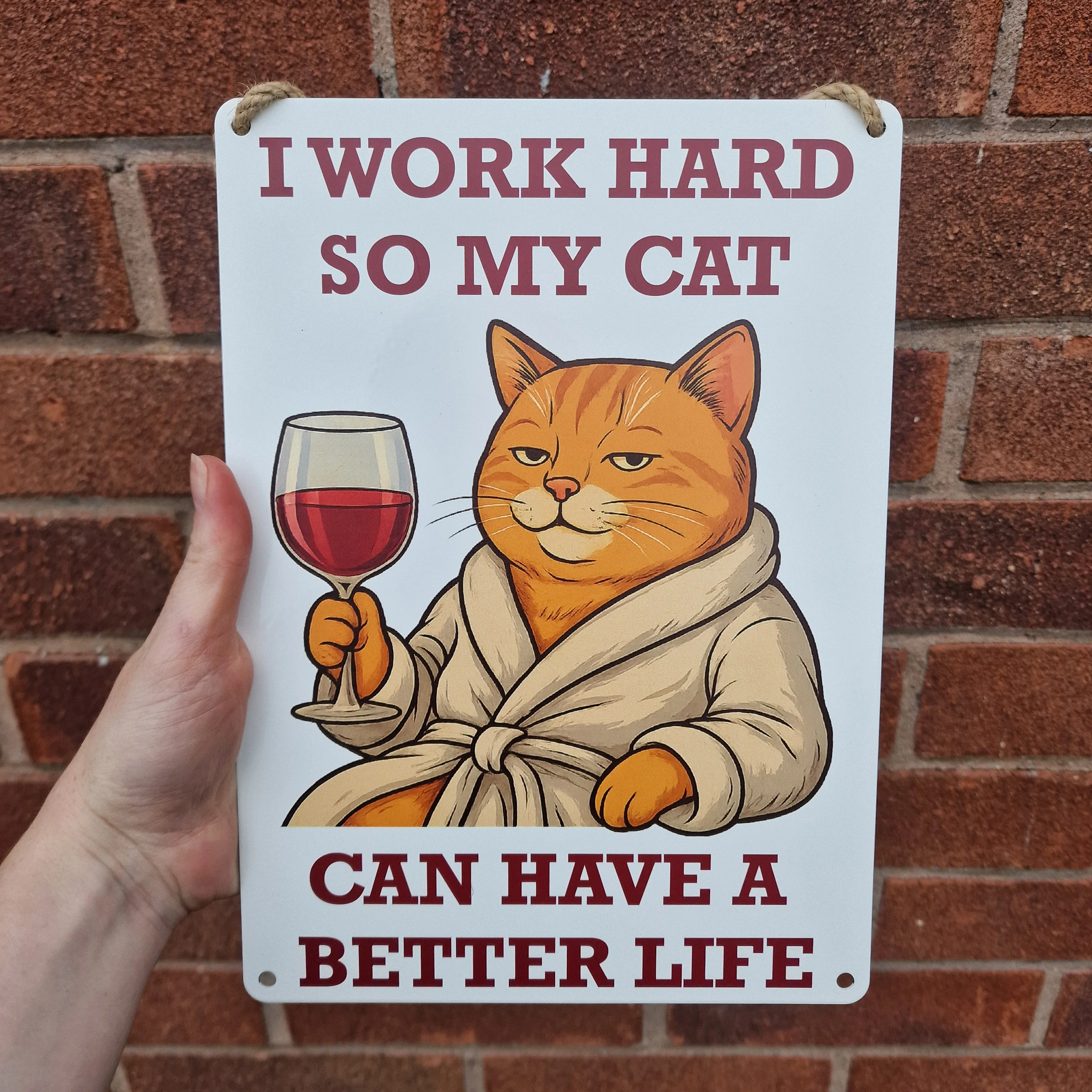 Cat Better Life Metal Sign 25cm - Image 4