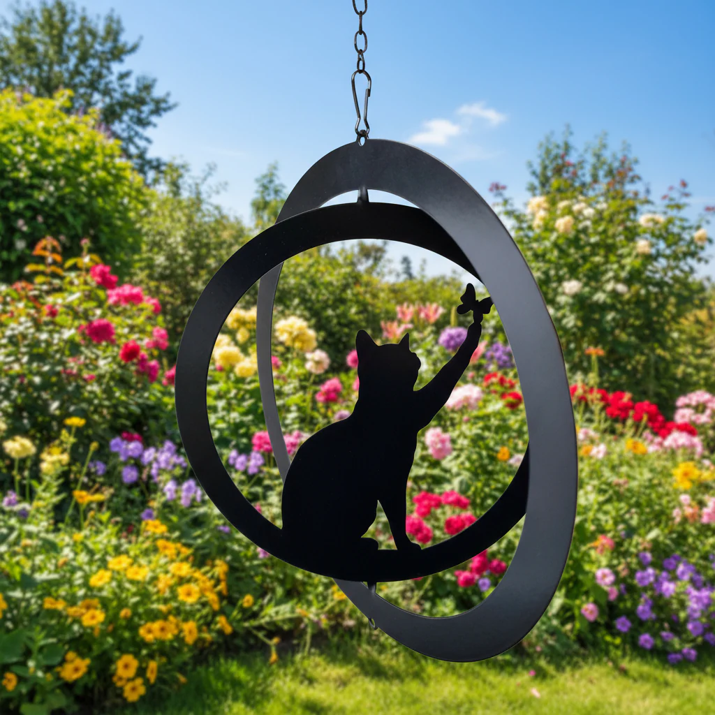 Cat Hanging Silhouette Orbit Spinner - Image 2