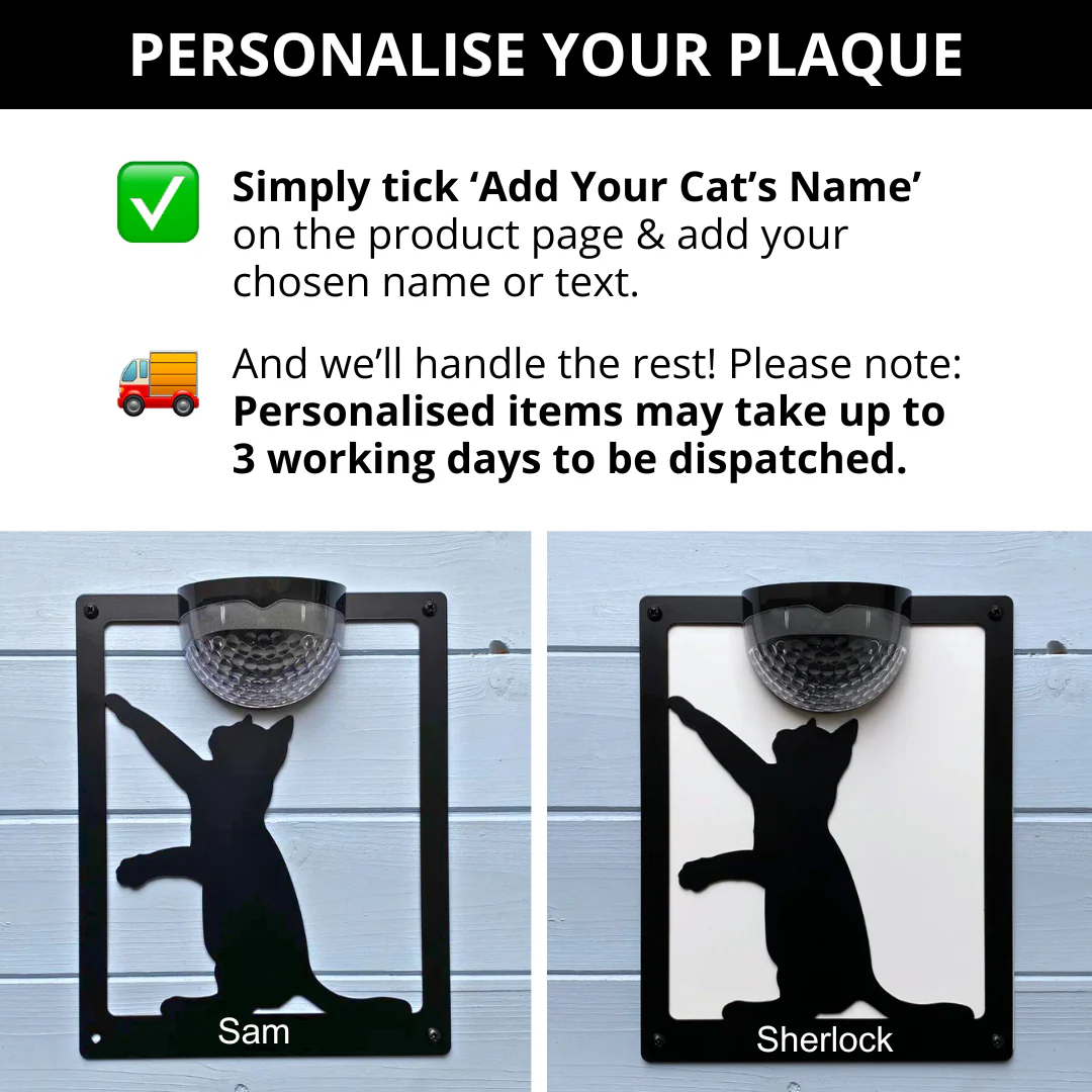 Cat Solar Light Wall Plaque - Image 5