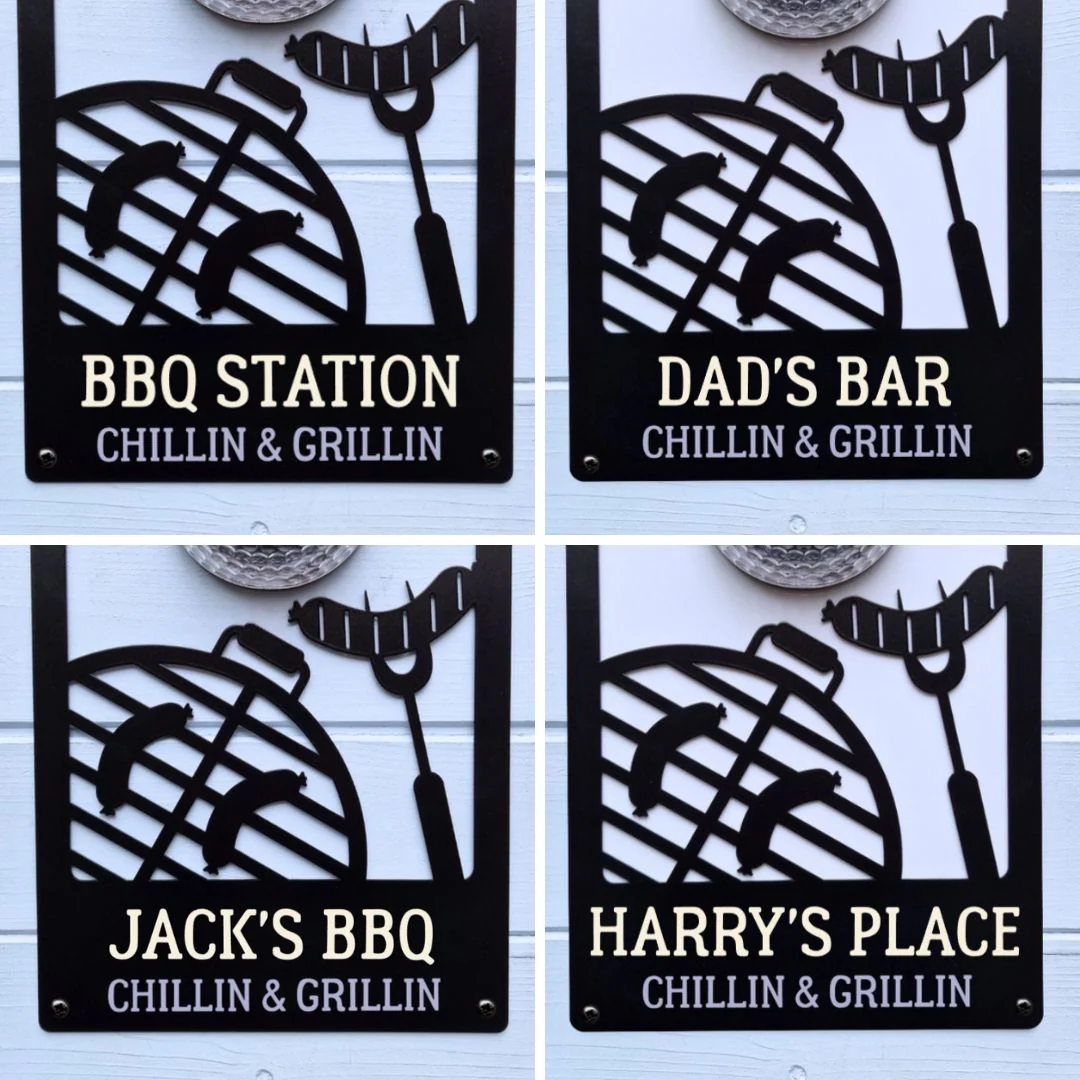 "Chillin & Grillin" BBQ Solar Light Wall Plaque (You Can Personalise Me!) - Image 3