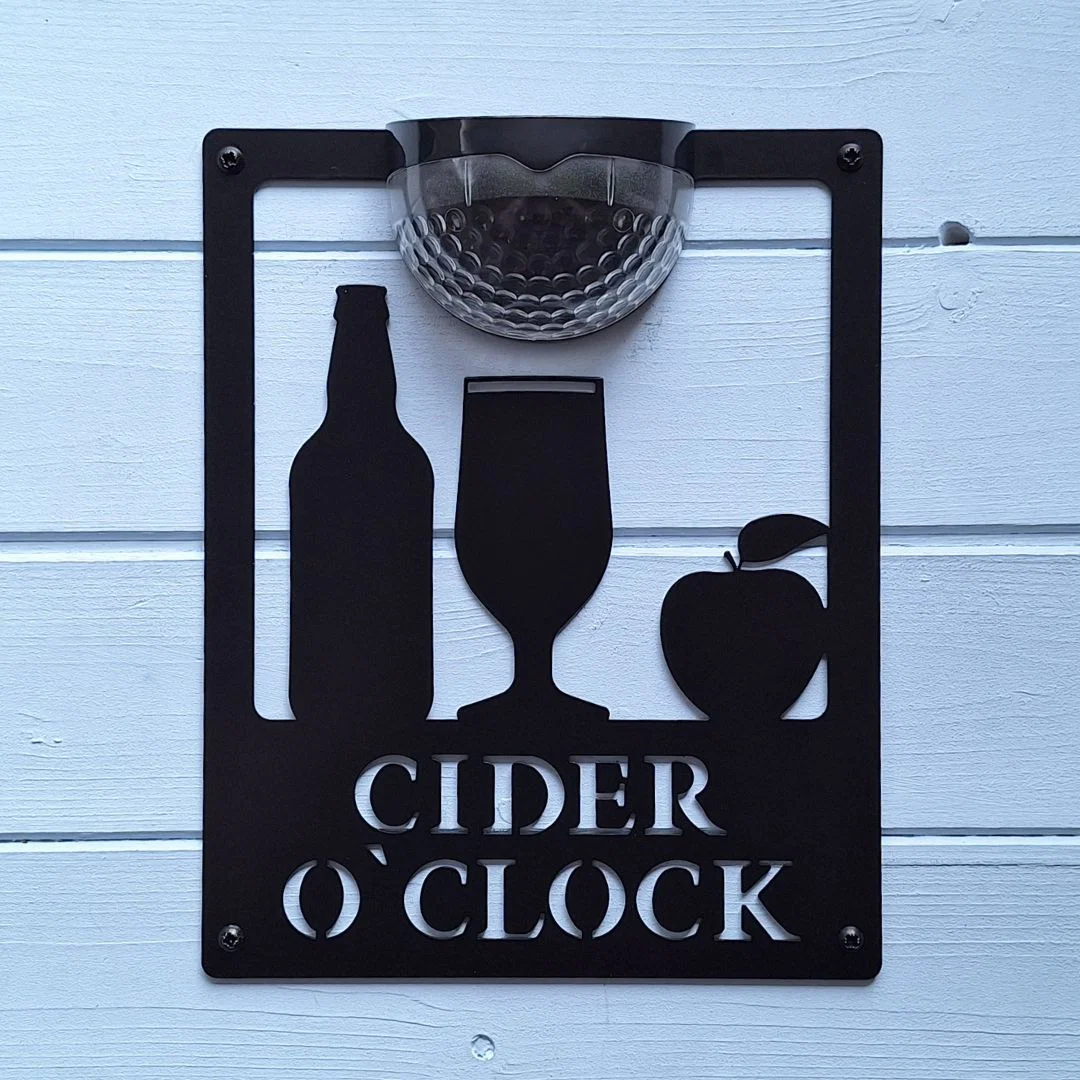 Cider O'Clock Sign with Solar Powered Light - Image 3