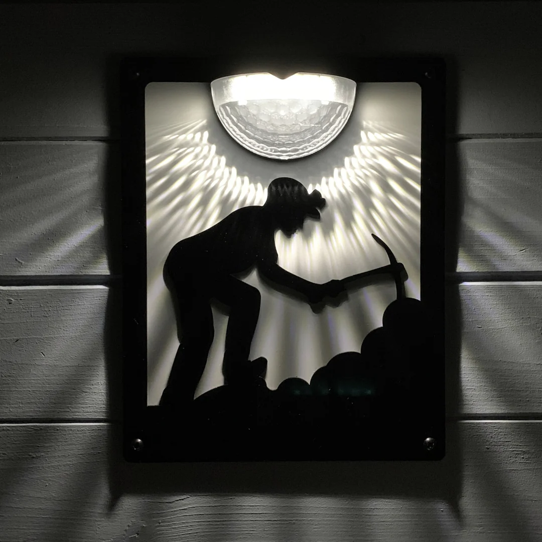 Coal Miner Solar Light Wall Plaque - Image 2