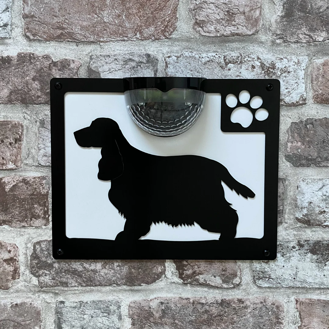 Cocker Spaniel Dog Solar Light Wall Plaque - Image 4