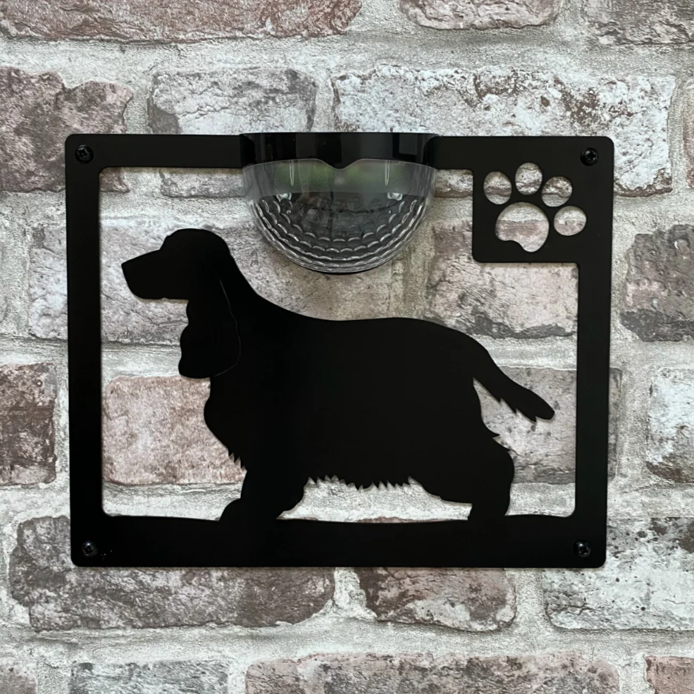 Cocker Spaniel Dog Solar Light Wall Plaque - Image 5