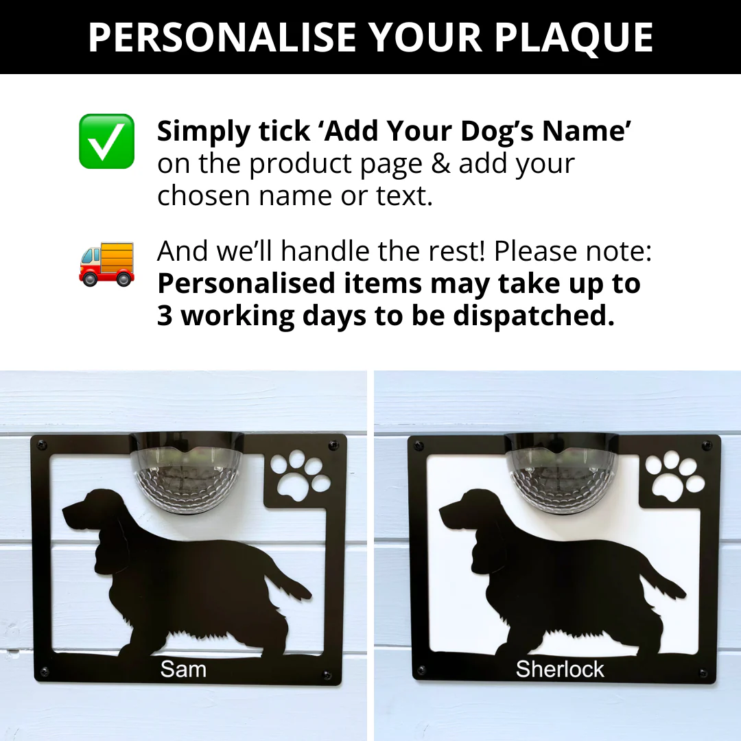 Cocker Spaniel Dog Solar Light Wall Plaque - Image 6