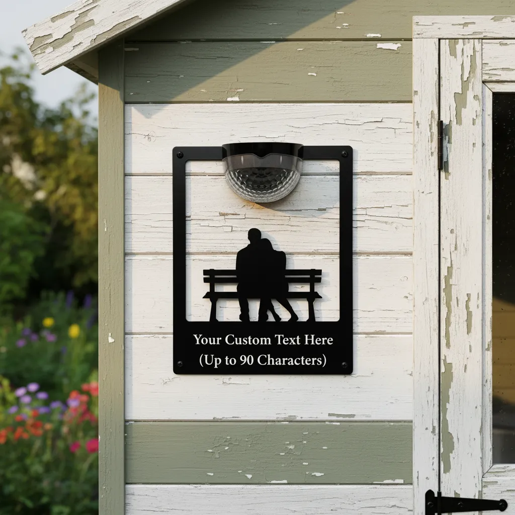 Couple on Bench Solar Light Wall Plaque (You Can Personalise Me!) - Image 10