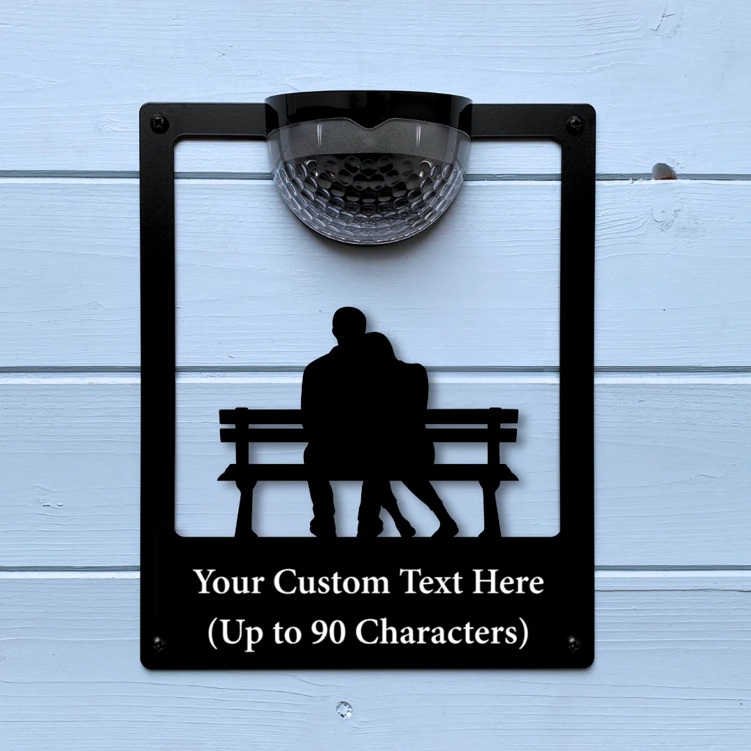 Couple on Bench Solar Light Wall Plaque (You Can Personalise Me!) - Image 9