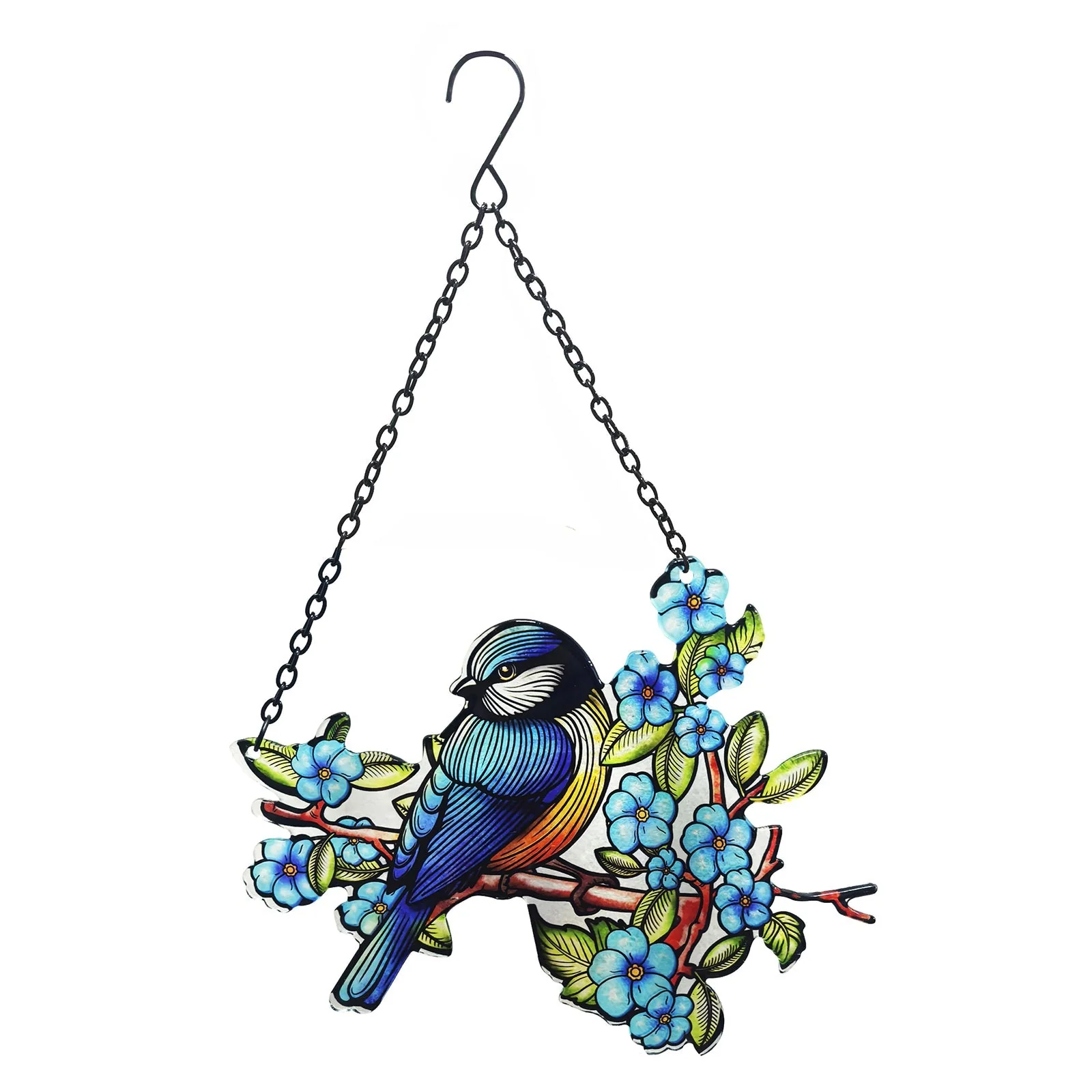 Cut Glass Hanging Suncatcher - Blue Tit - Image 2