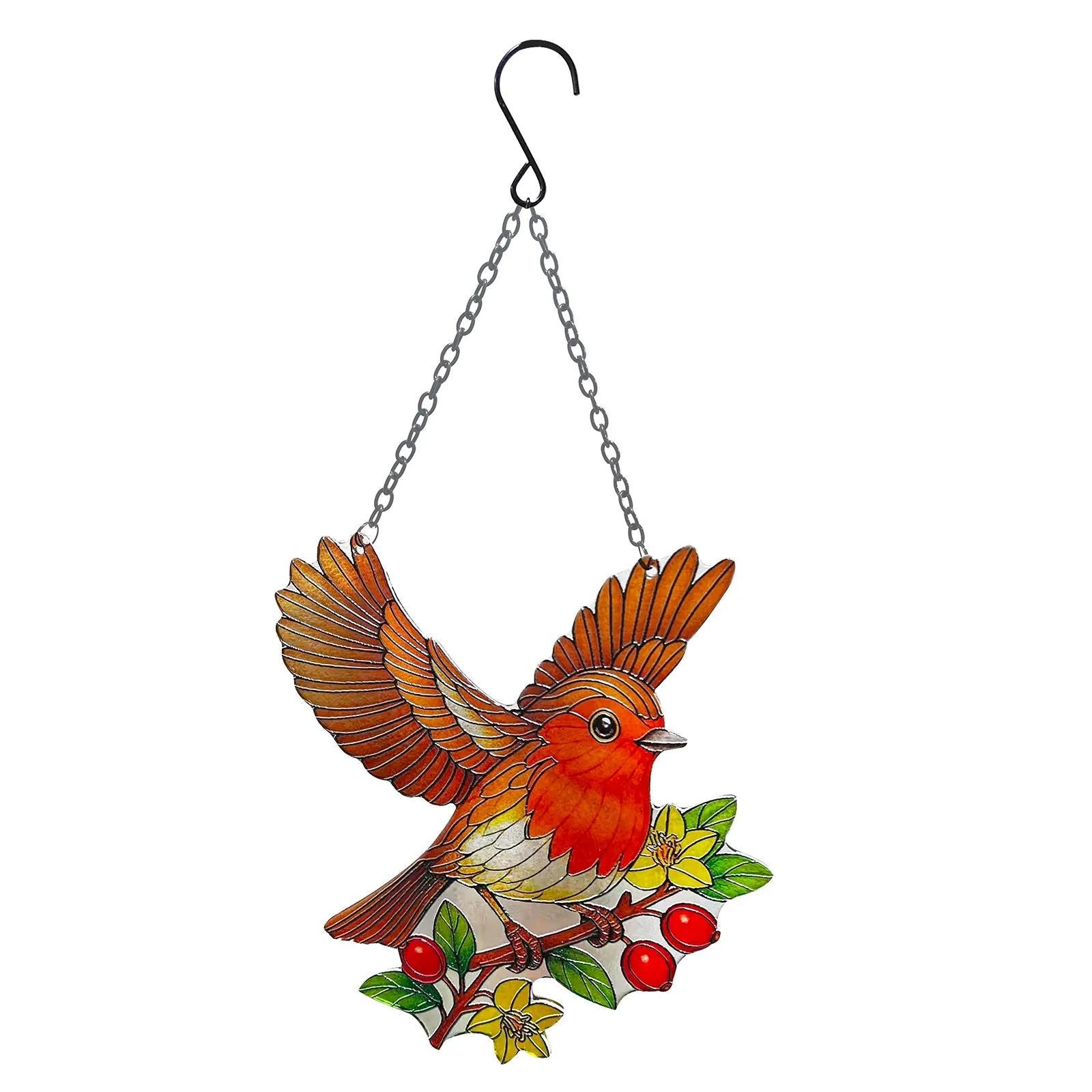 Cut Glass Hanging Suncatcher - Robin - Image 2
