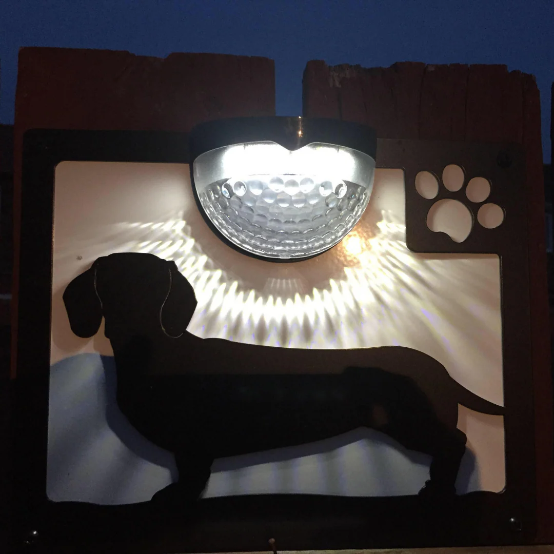 Dachshund Dog Solar Light Wall Plaque - Image 5