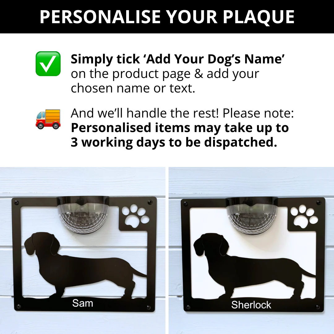 Dachshund Dog Solar Light Wall Plaque - Image 6