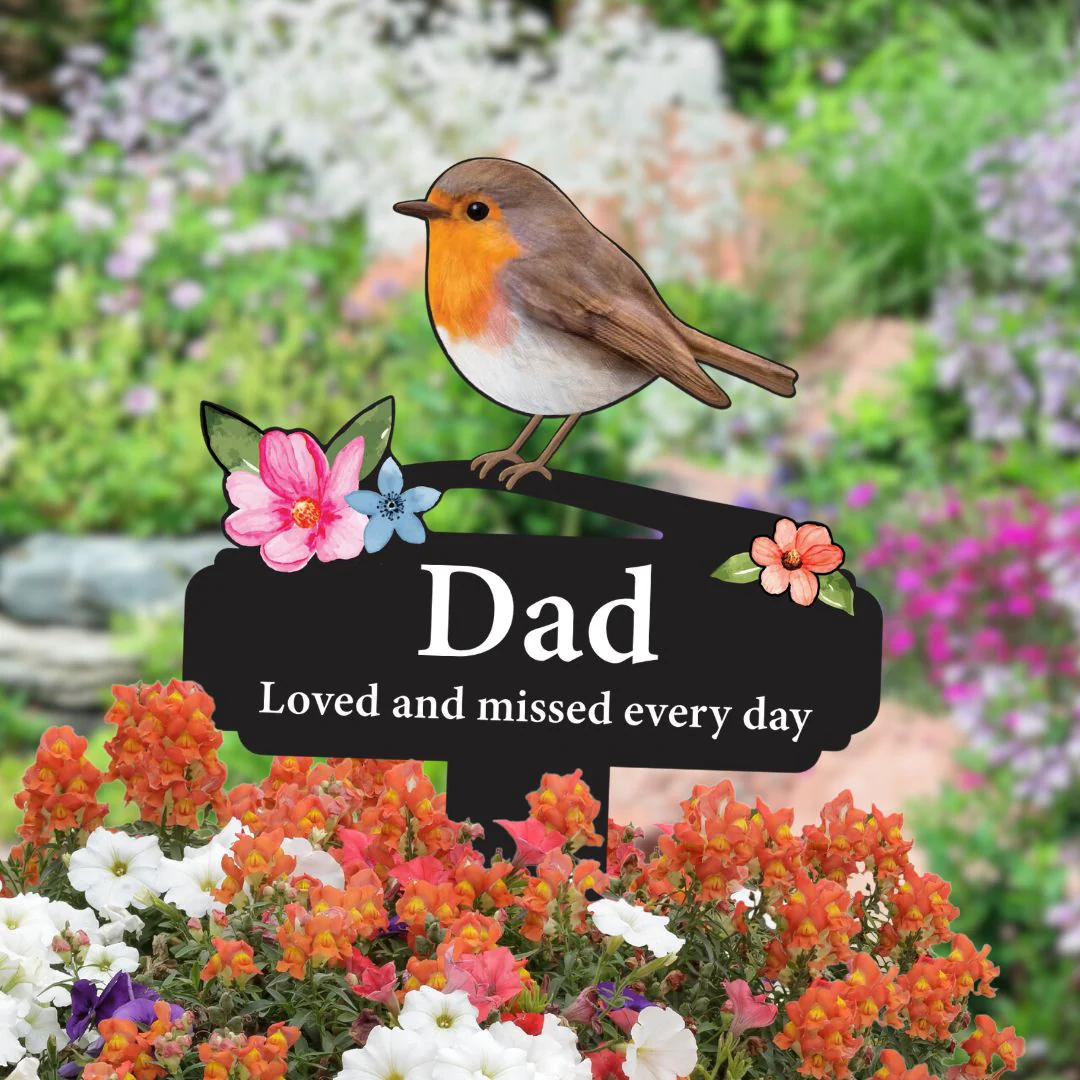 'Dad' Large Robin Pot Stake - Image 3