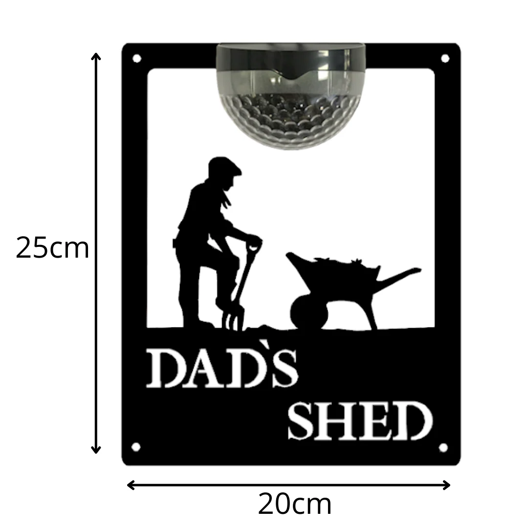 Dad's Shed Solar Powered Light Plaque - Image 11