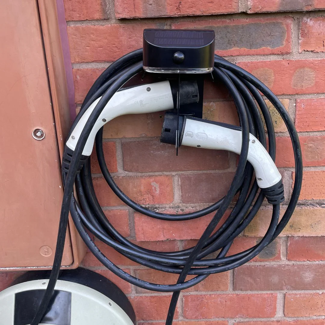 DOUBLE - EV Charger Cable Holder with Motion Sensor Solar Light - Image 2