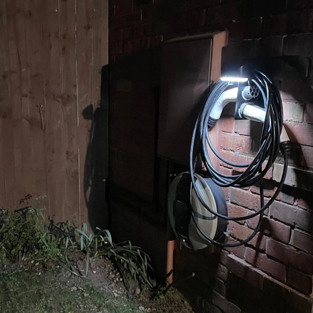 DOUBLE - EV Charger Cable Holder with Motion Sensor Solar Light - Image 4