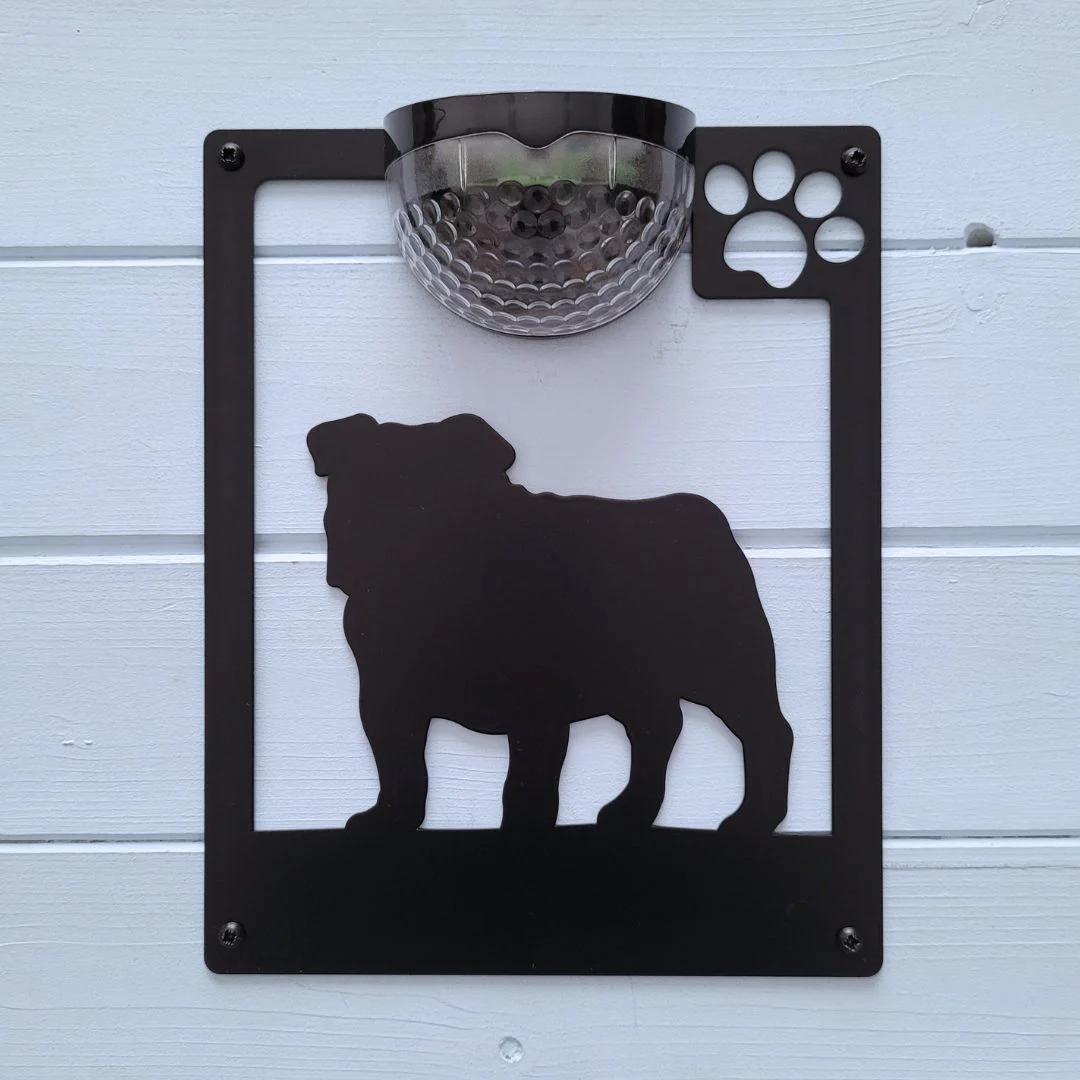 English Bulldog Solar Light Wall Plaque - Image 3
