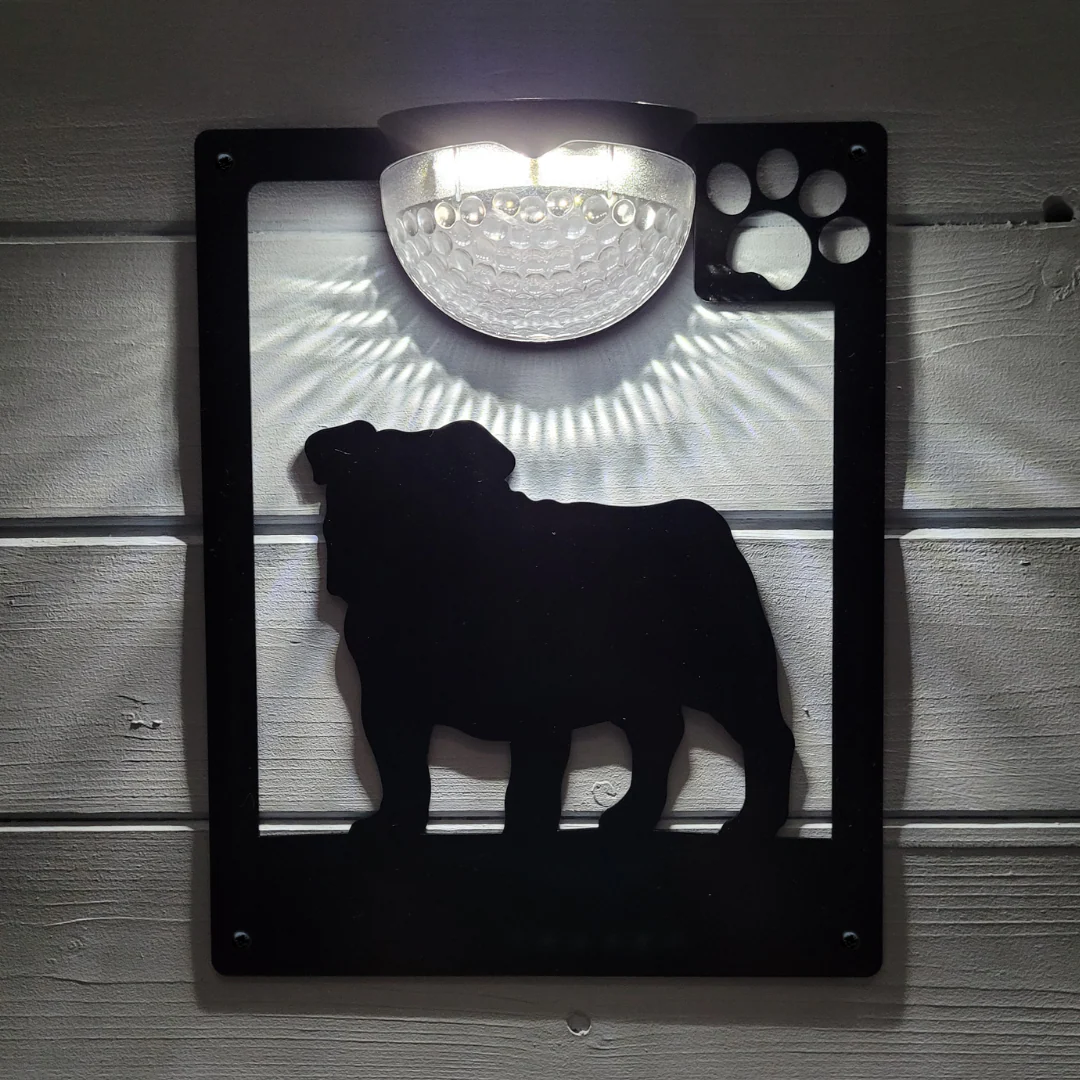 English Bulldog Solar Light Wall Plaque - Image 4