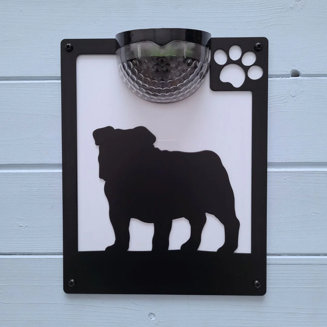 English Bulldog Solar Light Wall Plaque - Image 5