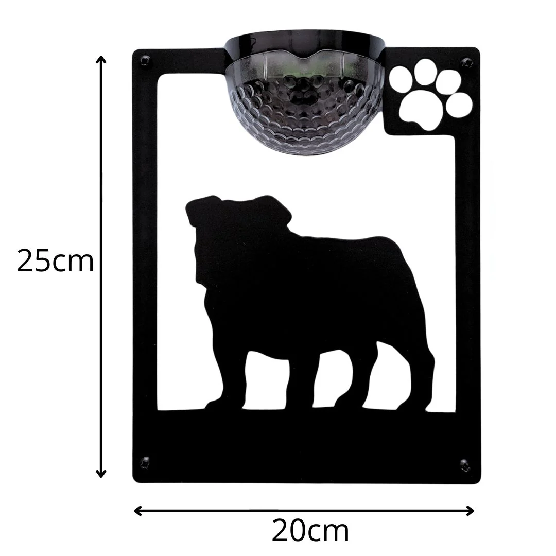 English Bulldog Solar Light Wall Plaque - Image 8