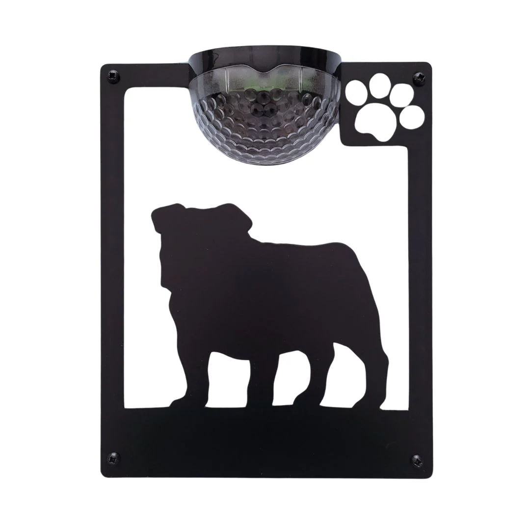 English Bulldog Solar Light Wall Plaque - Image 9