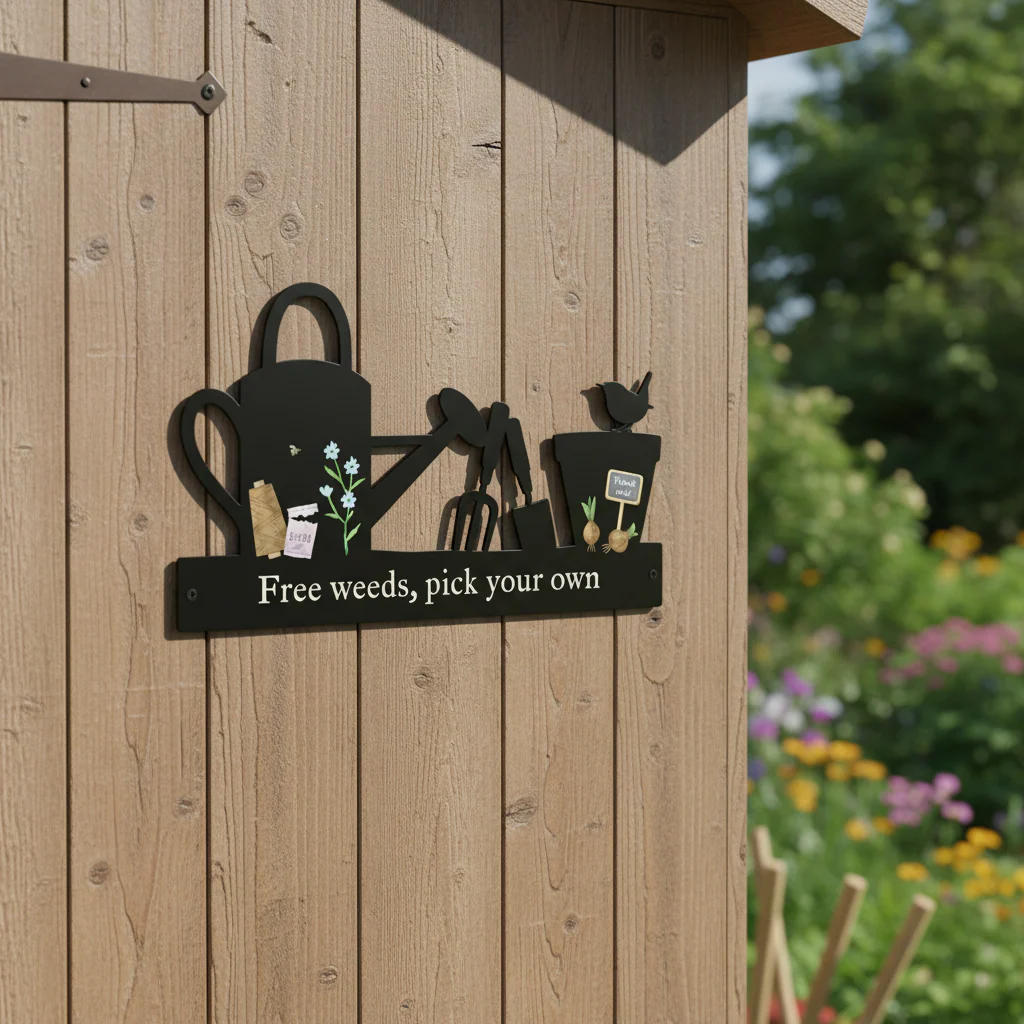 'Free weeds, pick your own' Large Garden Wall Art - Image 2