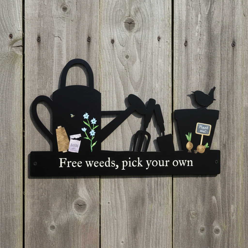 'Free weeds, pick your own' Large Garden Wall Art - Image 3