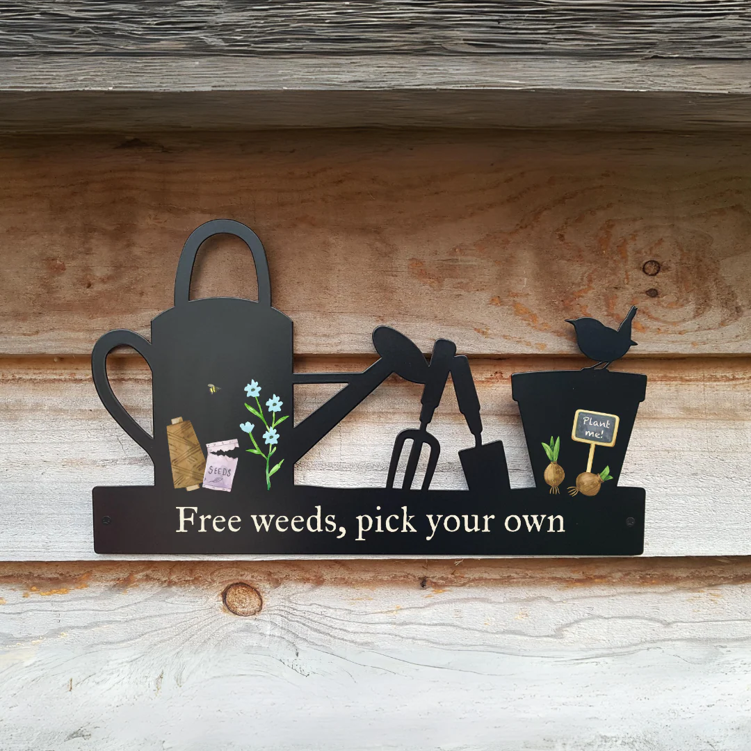 'Free weeds, pick your own' Large Garden Wall Art - Image 5