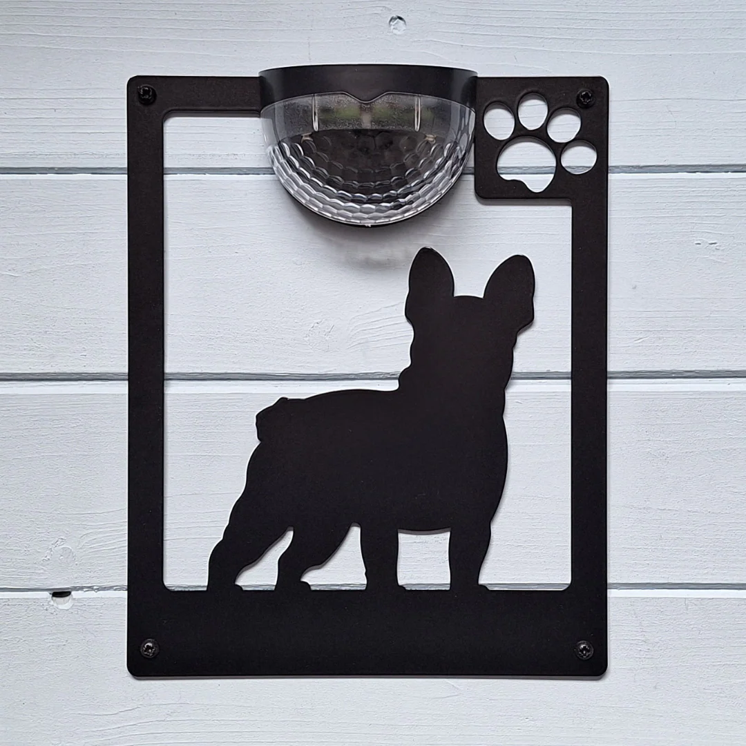 French Bulldog A Solar Light Wall Plaque - Image 3