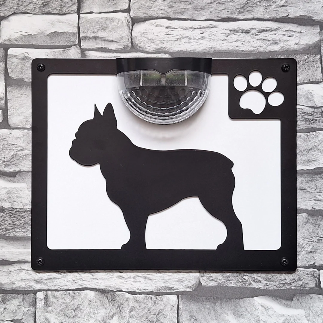 French Bulldog B Solar Light Wall Plaque - Image 10