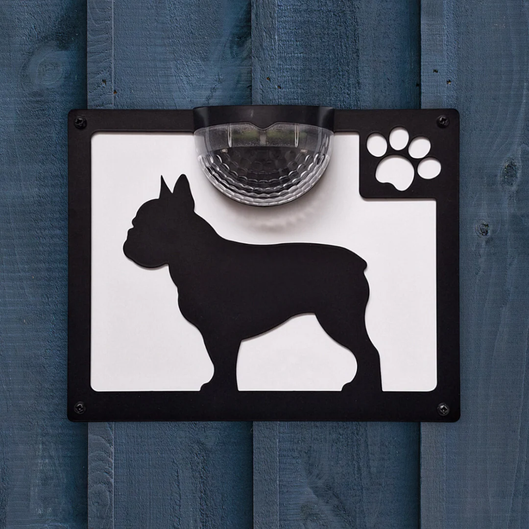 French Bulldog B Solar Light Wall Plaque - Image 11