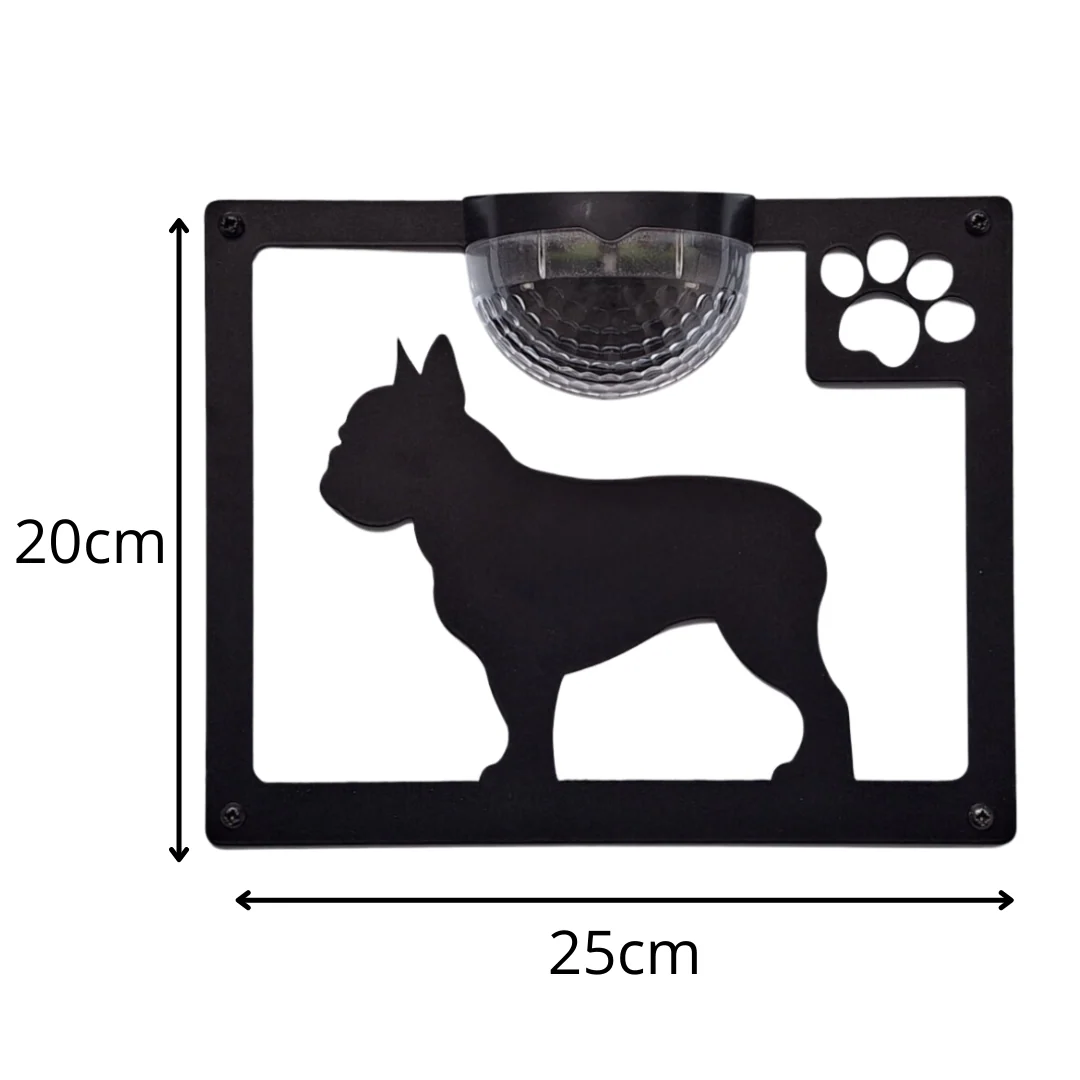 French Bulldog B Solar Light Wall Plaque - Image 12