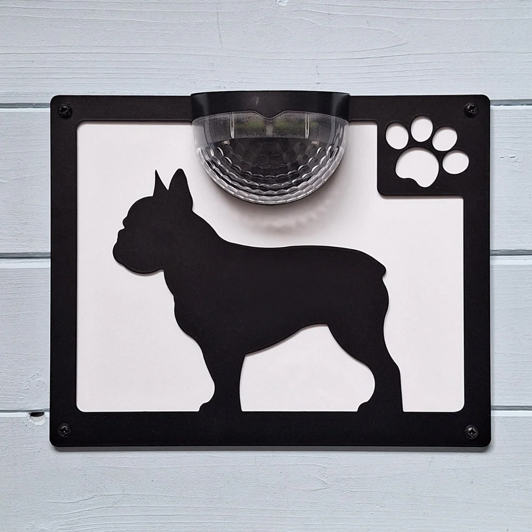 French Bulldog B Solar Light Wall Plaque - Image 5