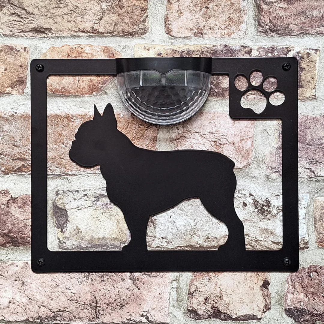 French Bulldog B Solar Light Wall Plaque - Image 7