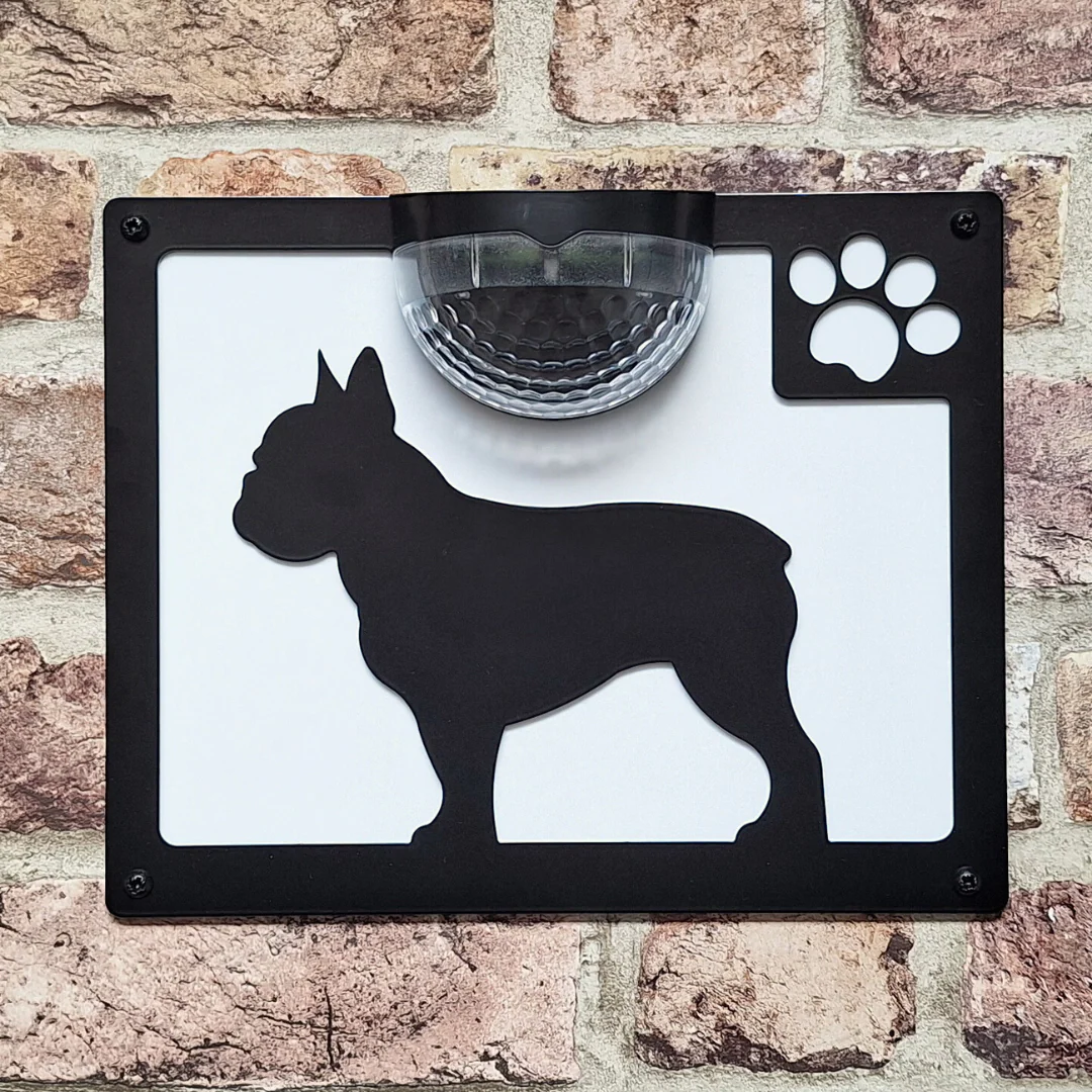 French Bulldog B Solar Light Wall Plaque - Image 8
