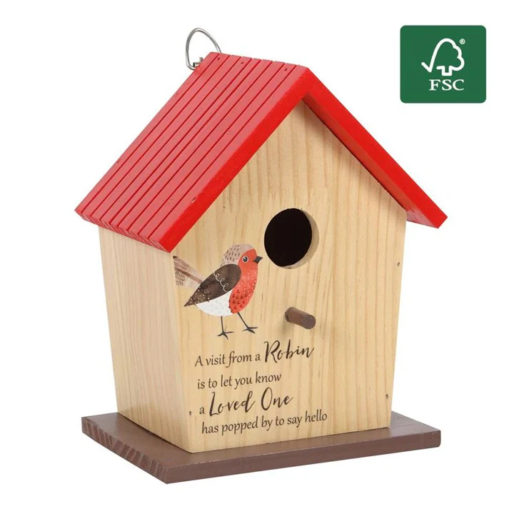 Robin Wooden Garden Bird House - Image 2
